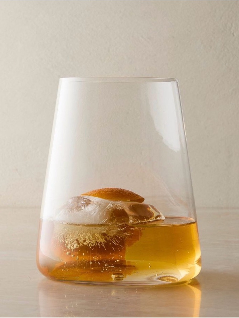 Tapered Lead-Free Crystal Stemless Wine Glasses, Set of 7